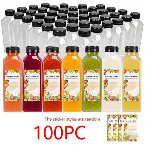 16oz 473ml leak proof clear plastic juice bottle juicing smoothies milk and homemade beverages bulk beverage container