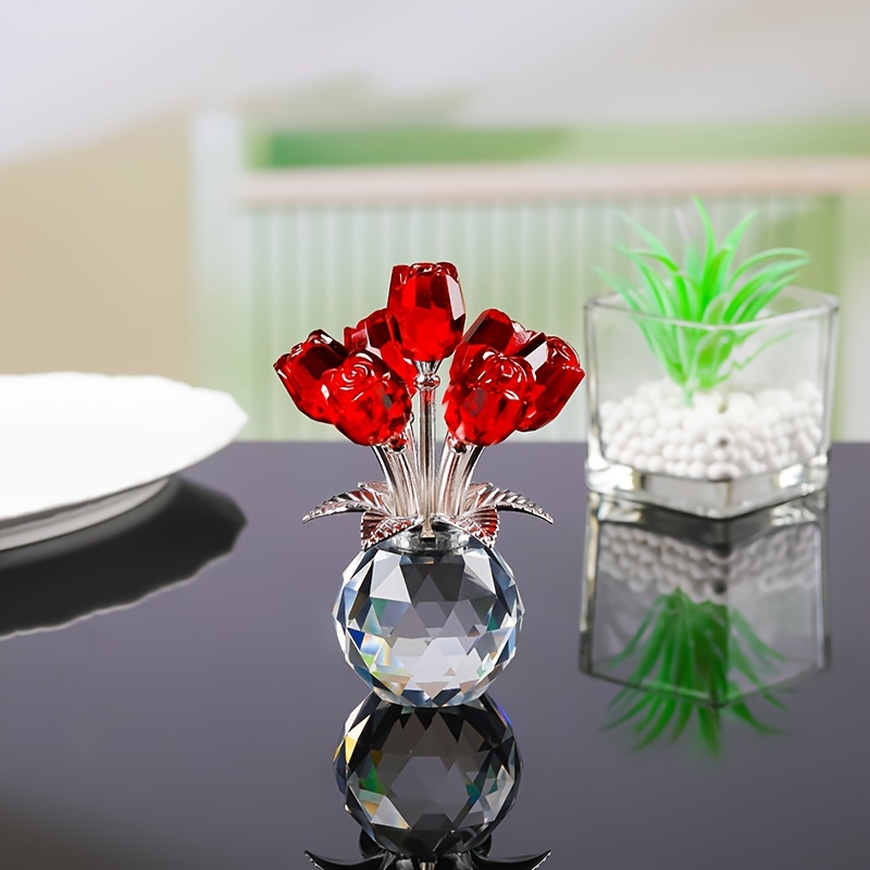 E-shop Eine elegante Kristallrosen-Skulptur: Ein romantisches Geschenk | für Geburtstage, Valentinstag, Weihnachten, Halloween | Geeignet für jeden