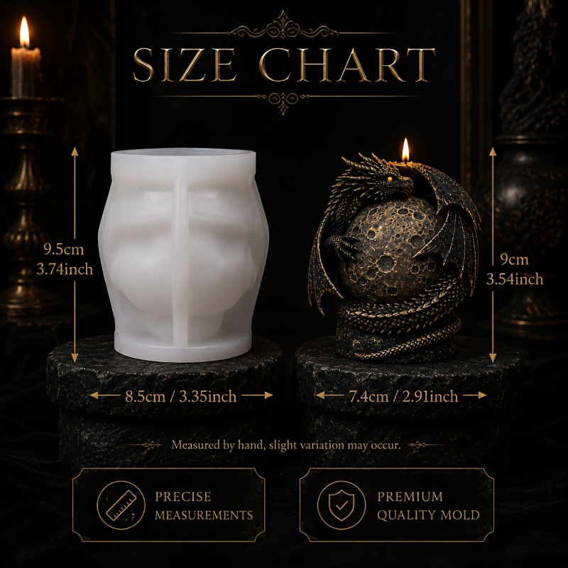 TEMU 3d Dragon Moon Silicone Mold Gothic Mythical Creature Candle Mold For Resin Epoxy Casting Plaster Gypsum Sculpture Desktop Ornament Room Decor