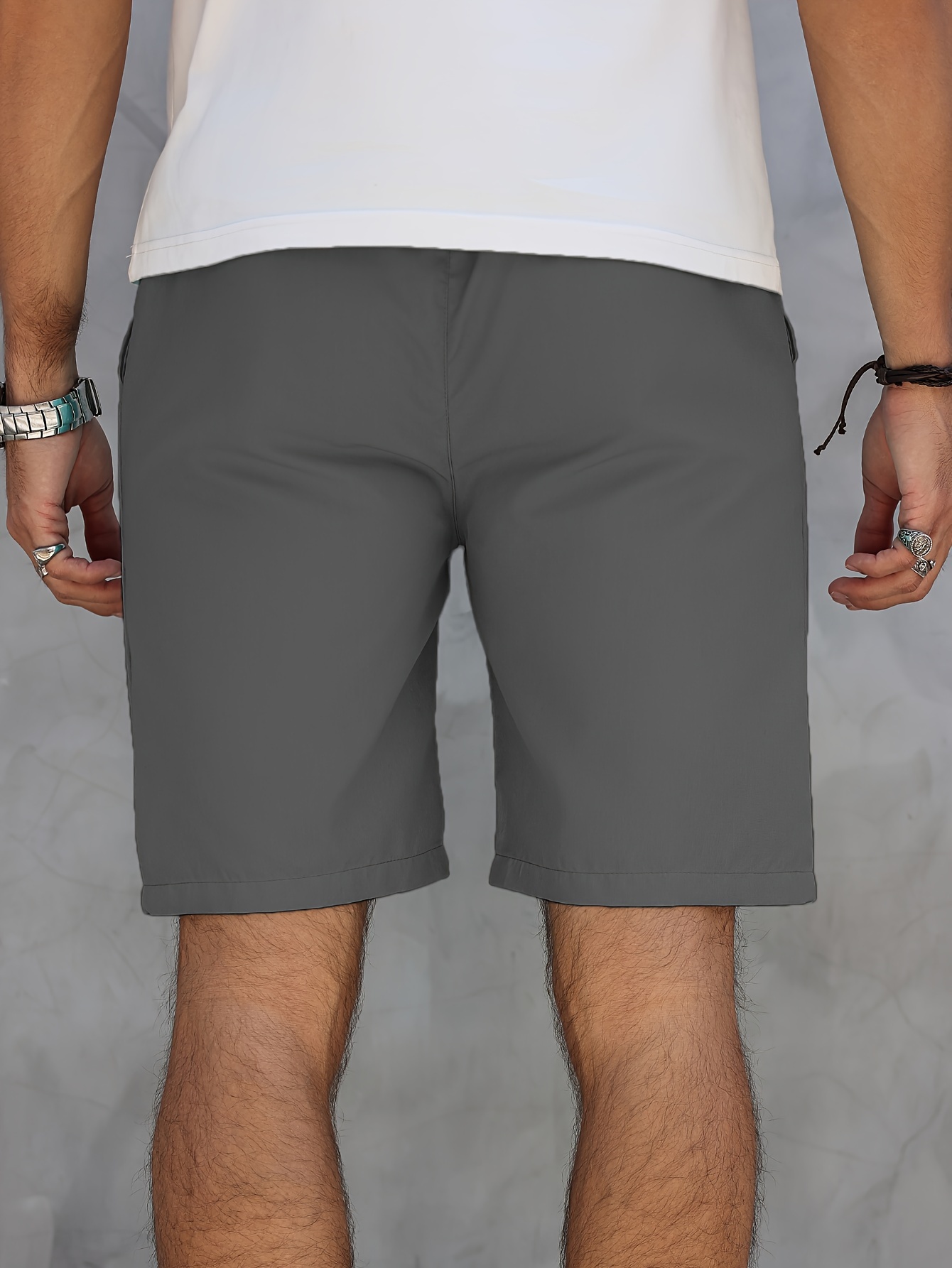 Men's Lightweight Drawstring Athletic Shorts - Mint Green, Quick-Dry Polyester, Perfect for Summer Beach & Golf, No Stretch, Solid Color with Pockets