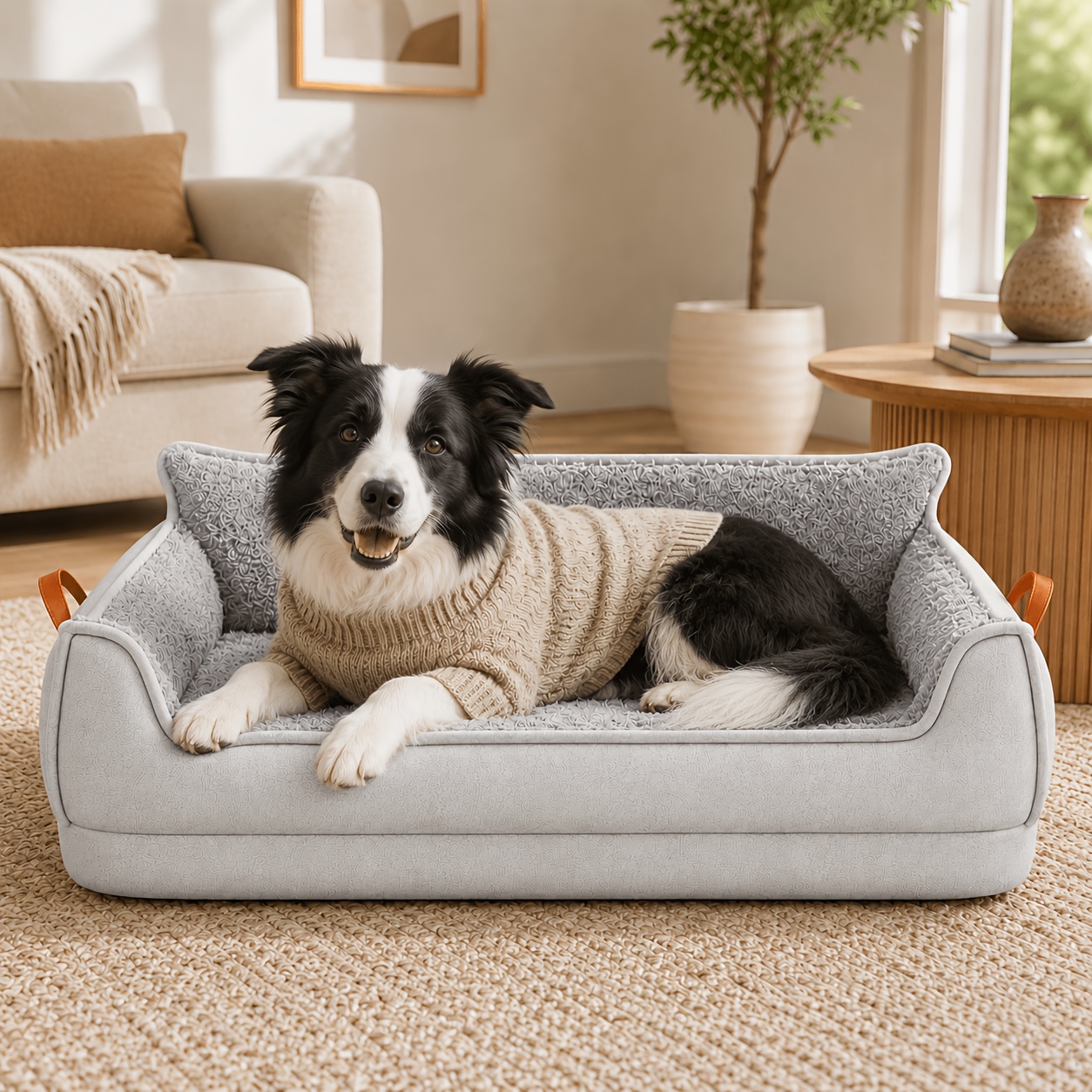 sofa pet dog bed dual use cat and dog bed cat scratch resistant wear resistant outer layer with plush surface and felt lining thickened comfortable cushion non slip enveloping backrest sleeping and resting bed for dogs and cats Product details 1
