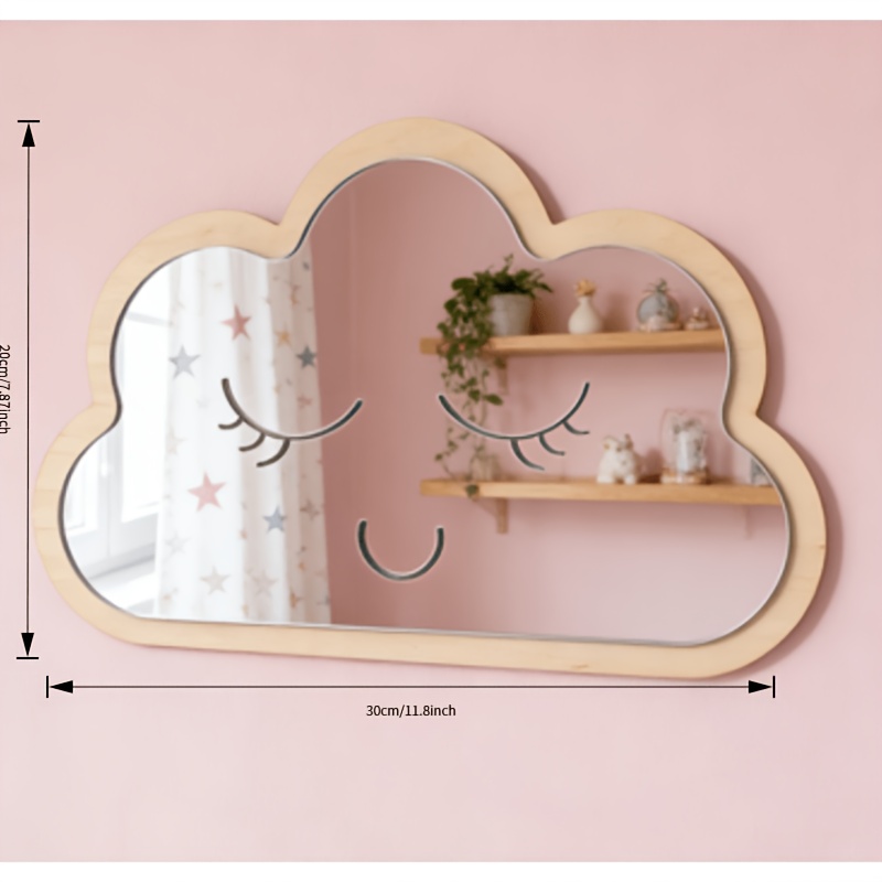 Decorative Acrylic Mirror Wall Mirror for Kids Room, Cloud Design