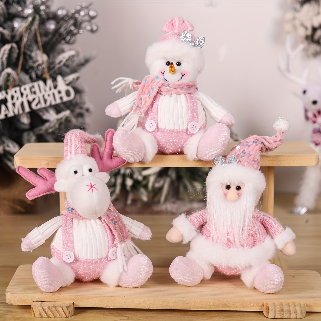 

1pc/3pcs Fur Christmas Chair Covers: , Snowman & Doll Decorations - For , Or Displays - No Needed - Polyester , Decor For Christmas, Halloween, & New