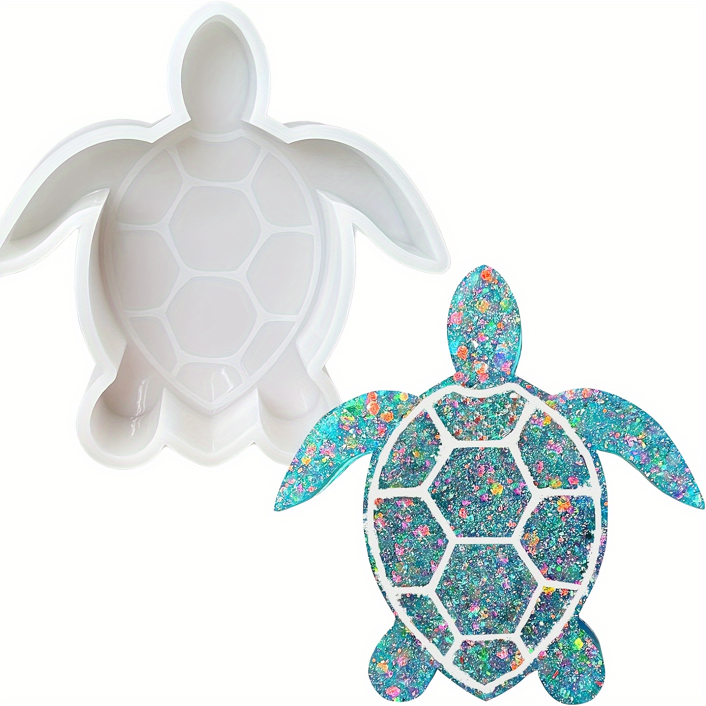 

1pc Flower Pattern Turtle Car Freshener Silicone Mold - Epoxy Resin Mold - Air Freshening Mold With Aromatic Beads Candle Making Silicone Mold
