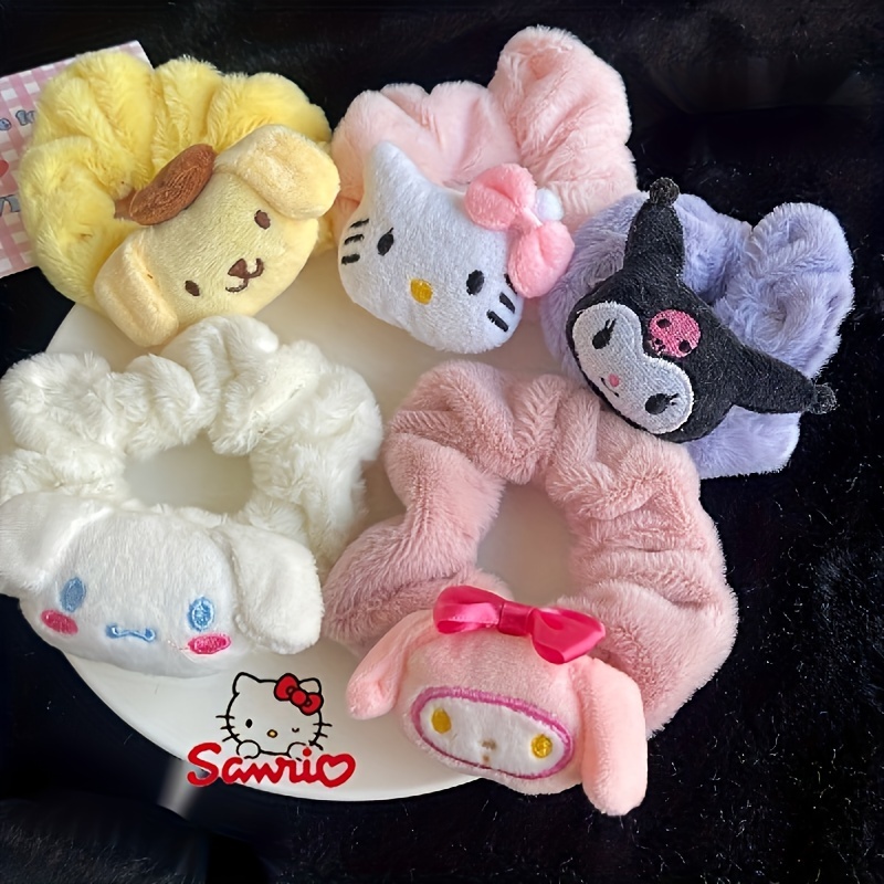 

Élastiques à Cheveux Animaux Mignons de Sanrio - Hello Kitty, My Melody & Amis - Scrunchies en Polyester pour Femmes et Filles - Accessoires de Cheveux