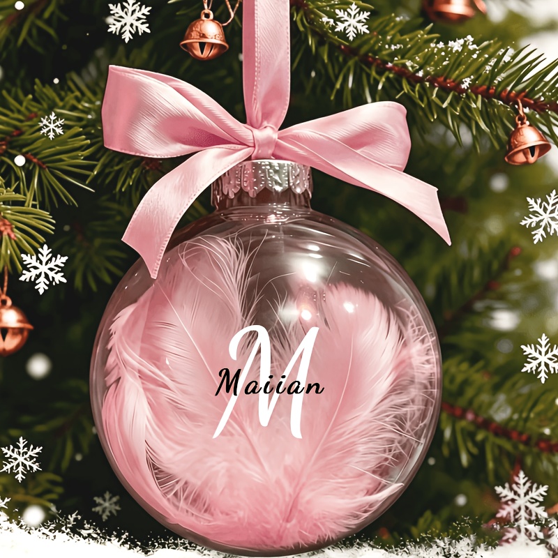 TEMU A Personalized Custom Fashion Letter Christmas Ornament, Christmas Decoration Ball, Christmas Hanging Ornament, Gift For Family, Lover, Friend,