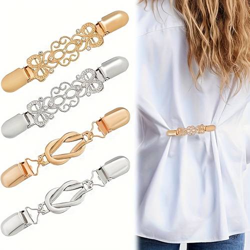 4pcs vintage inspired waist cincher clips for women adjustable metal brooches for dresses shirts shawls sweaters secure hold no slip design use alloy casual attire dress cincher clips vintageinspired design durable alloy dress cincher clips sweater cincher clips dress cincher