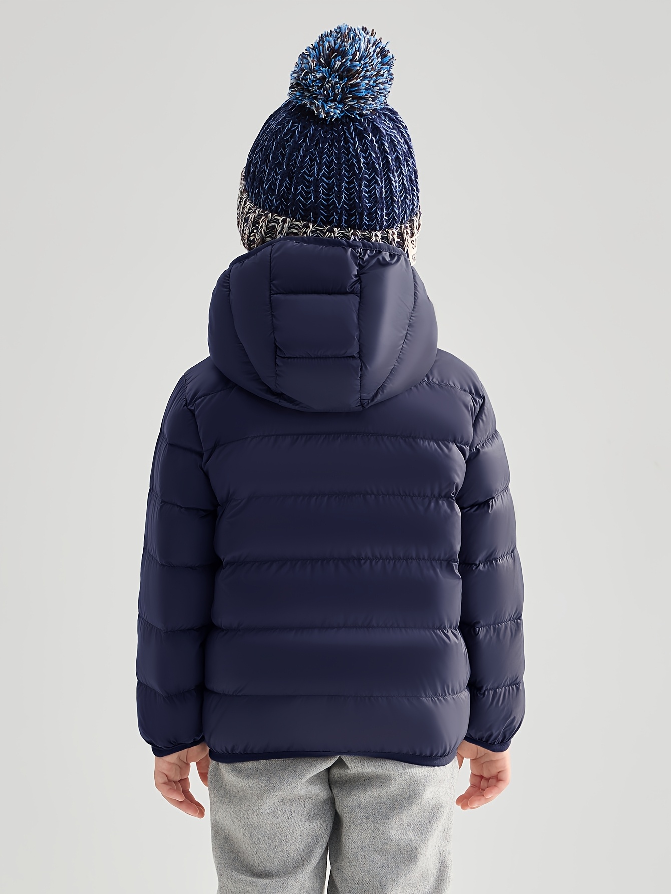 maoogarden Boys' Lightweight Down Jacket with Duck Down Fill, Navy Blue  Hooded Zipper Front, Machine Washable Casual Spring/Fall Coat 3+