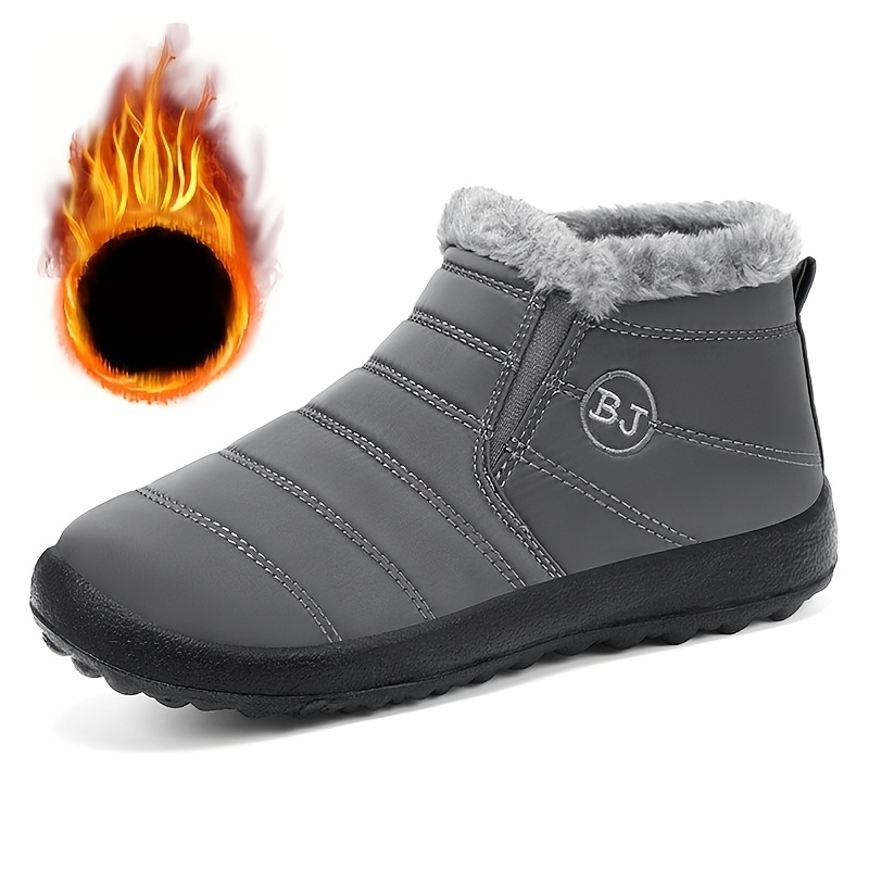 Women's Fleece Lined Short Snow Boots, Non-Slip Ankle Boots