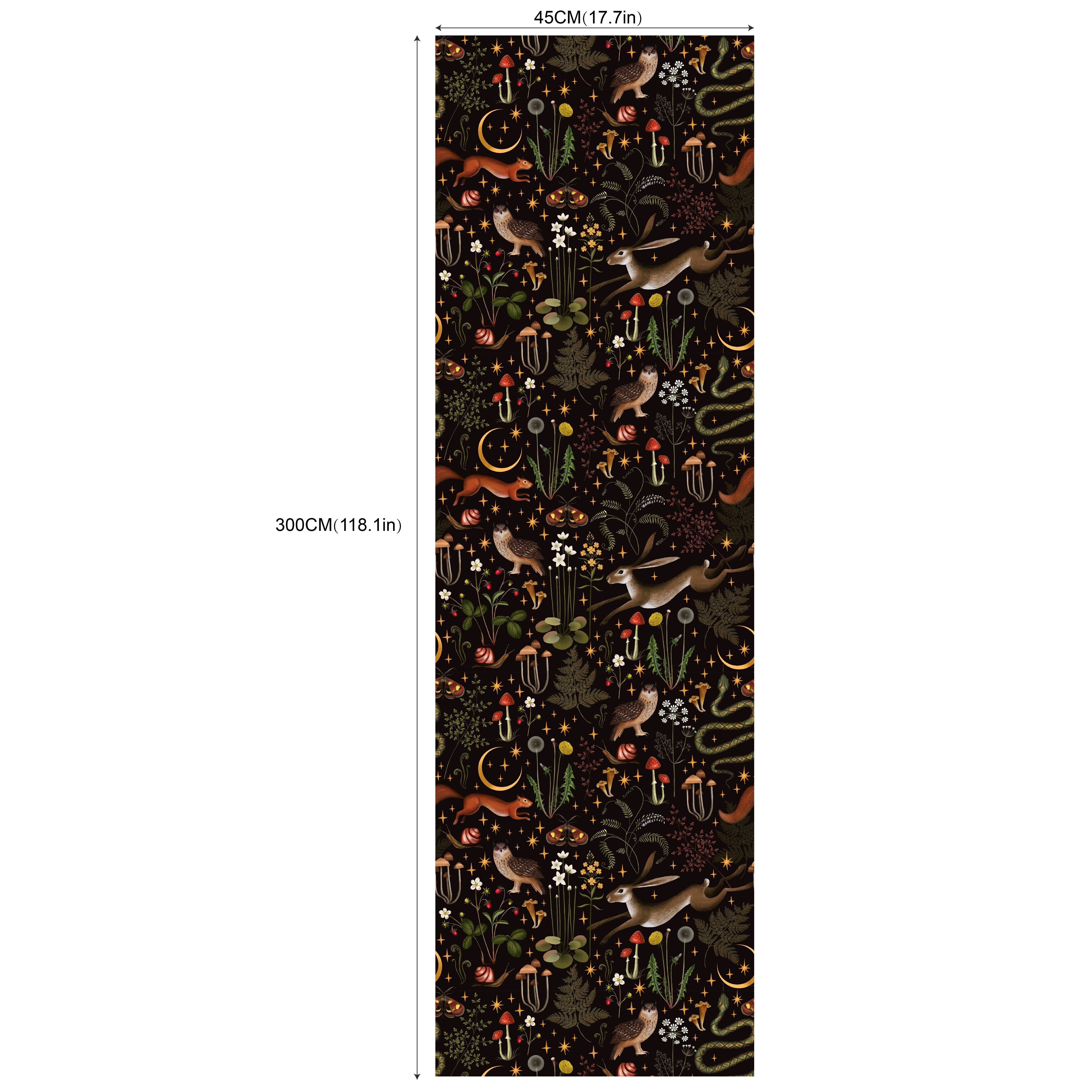 Image of 1pc Forest Theme Vinyl Wallpaper, Animal & Plant , Peel And Stick , Diy Self-adhesive Decor For Living Room & Bedroom