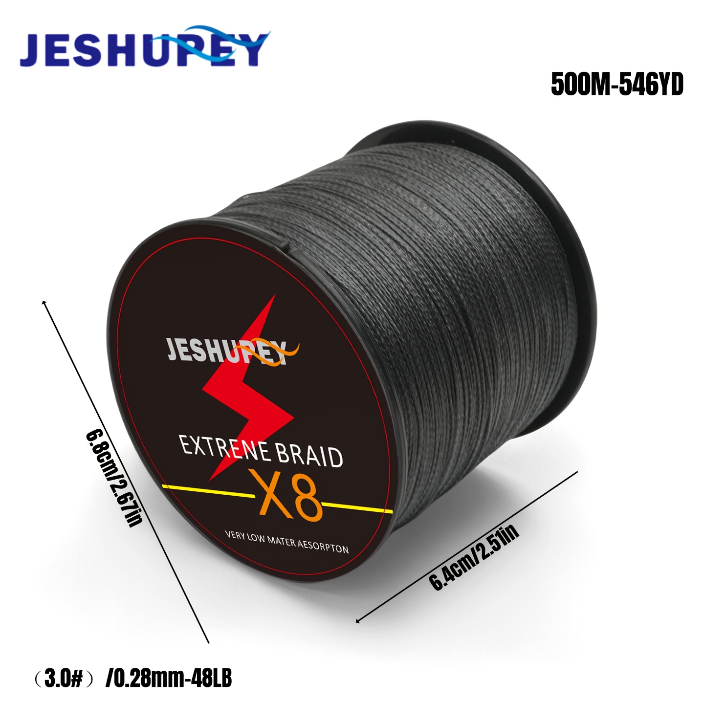 Image of 1pc Jeshupey Pe Braided Fishing Line, 8 Strands , 15lb-88lb Test, Suitable For Sea Fishing, Ice Fishing, , Rock Fishing, Easter And Day Gear