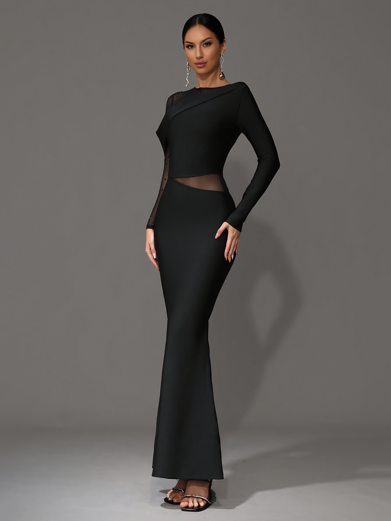 black long sleeve mesh diamond dress GC0652-DC26-03.jpg?v=1680087848