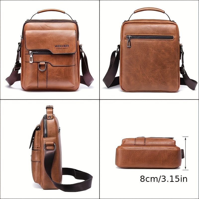 2025 new mens genuine leather crossbody bag shoulder bag vintage handbag business bag   in   Product details 3