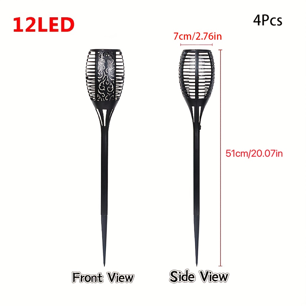 Solar Flame Light 12 Leds Outdoor Solar Lawn Torch Garden Landscape Decorative Lights For Yard, Pathway, Sidewalk, Halloween, Christmas, New Year