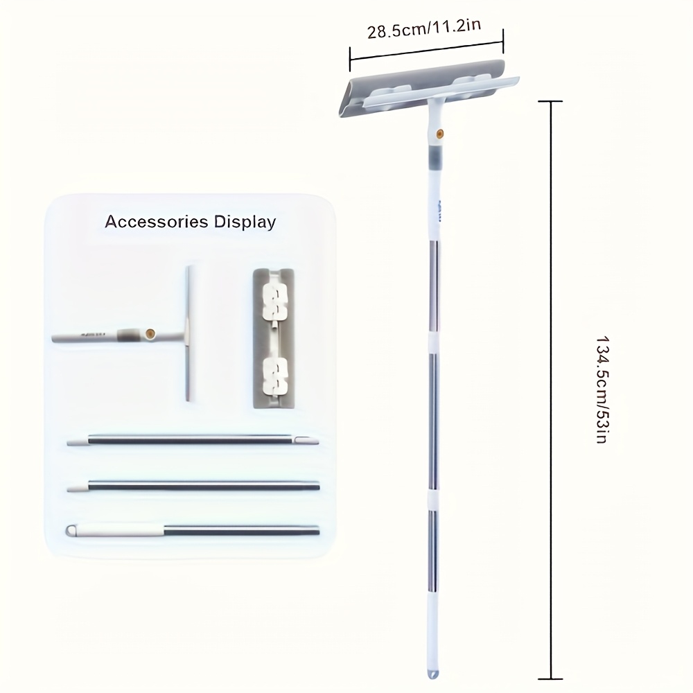 Image of 2-in-1 Glass Squeegee, Plastic And Window Cleaning Tool For Bathroom, Outdoor, Wall, Floor And Glass Surfaces