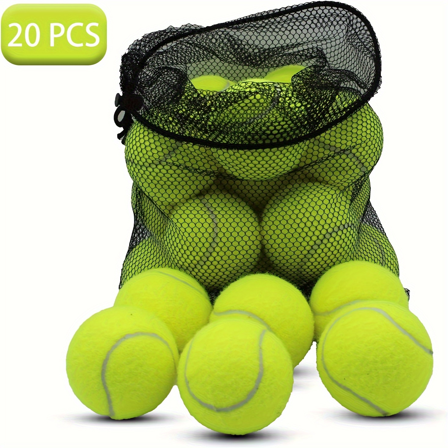 TEMU 20pcs Tennis Training Balls, High Practice Tennis Balls For Beginner