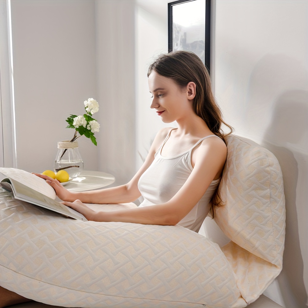 Adjustable U-Shaped Pregnancy Pillow with Multifunctional Support - Full-Body Ergonomic Maternity Bed, Light Beige (Beige), Machine Washable & Ultrasound-Filled for Back & During Pregnancy - Ideal Gift for