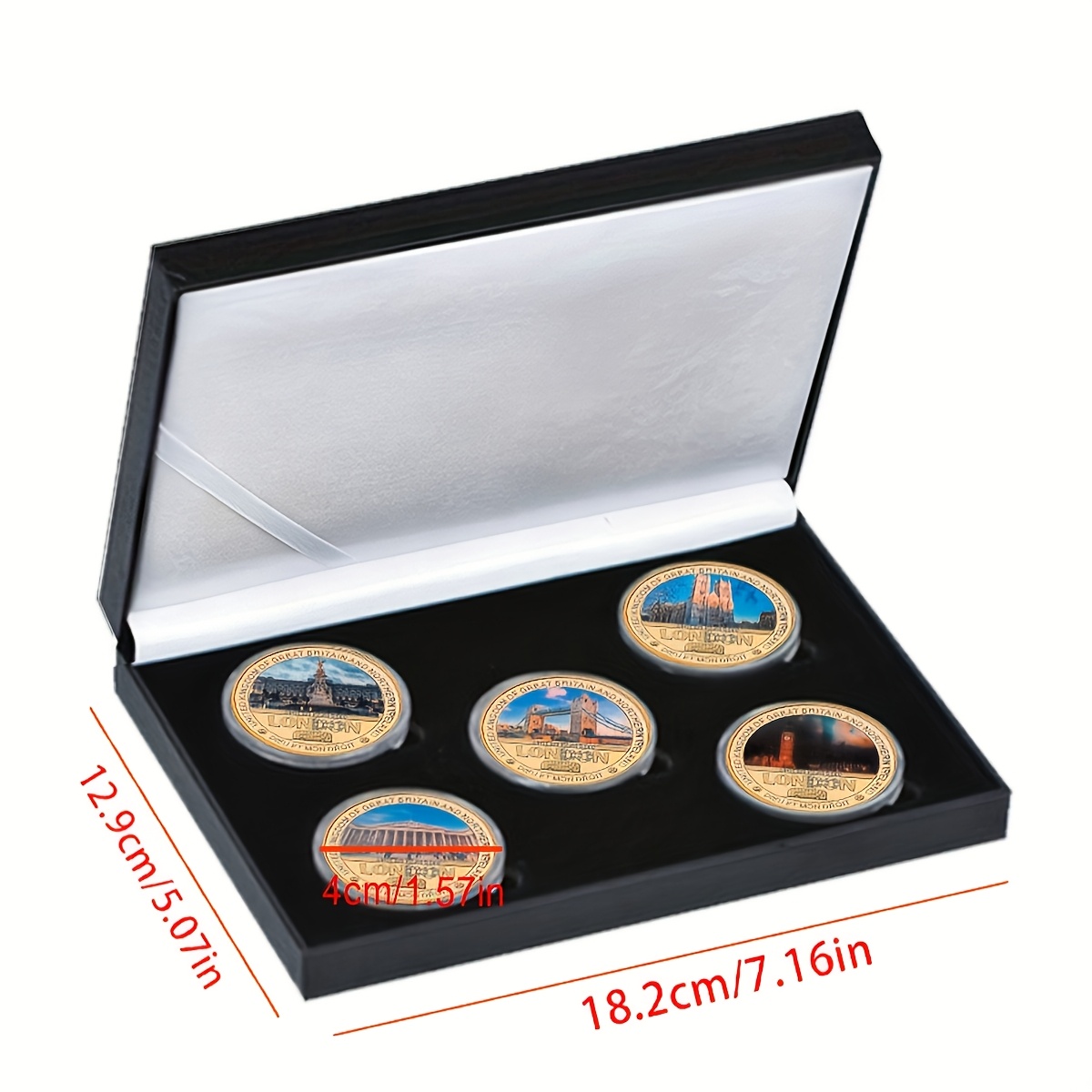 Image of Replica Coin 5pcs London Commemorative With Gift Box Famous In London Challenge Souvenirs Gifts For Collection
