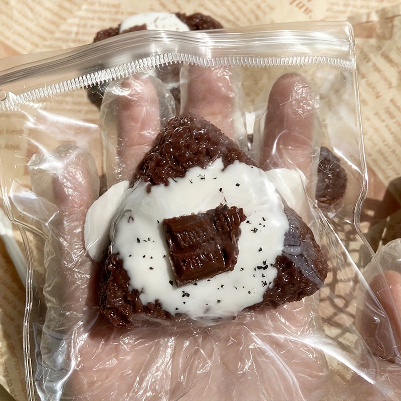 Squeeze-and-Smell Chocolate Rice Ball Toy - Rubber, Mixed Colors, Novelty Kitchen Gadget for Fun Food Aroma