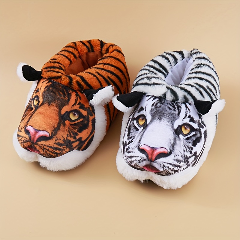 

Unisex Funny Novelty Tiger Pattern Slippers, Comfy Non Slip Casual Breathable Durable Slides For Men's & Women's Indoor Activities