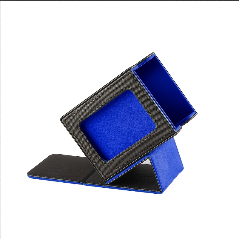 TEMU Faux Leather Trading Card Deck Box With Display Window, Magnetic Closure Card Storage Case, To 260 Unsleeved Collectible Cards, Portable Game
