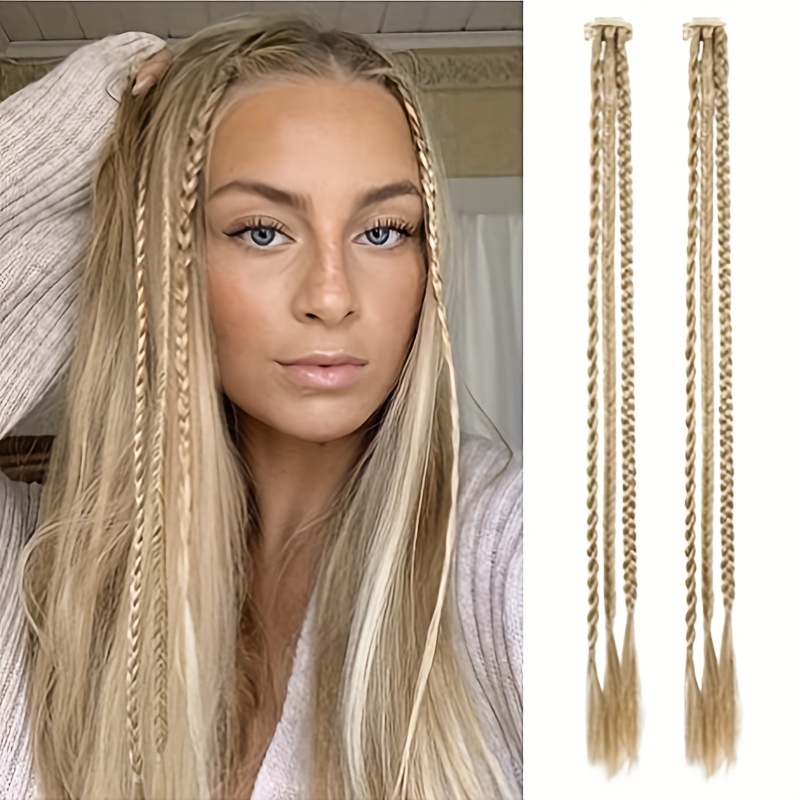 TEMU 1pc Clip-in Hair Extension Braid, 3 Braids On , 22 Inches (about 55.9cm) Long Synthetic Hair Piece, Suitable For Women And Girls' (dark Brown)