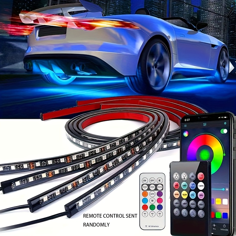 TEMU Flyant Car Neon Accent Strip Lights, Rgbic App-controlled Underbody Lighting, 16 Million Colors With Wireless Remote, Universal 12v For Car Van Suv Truck