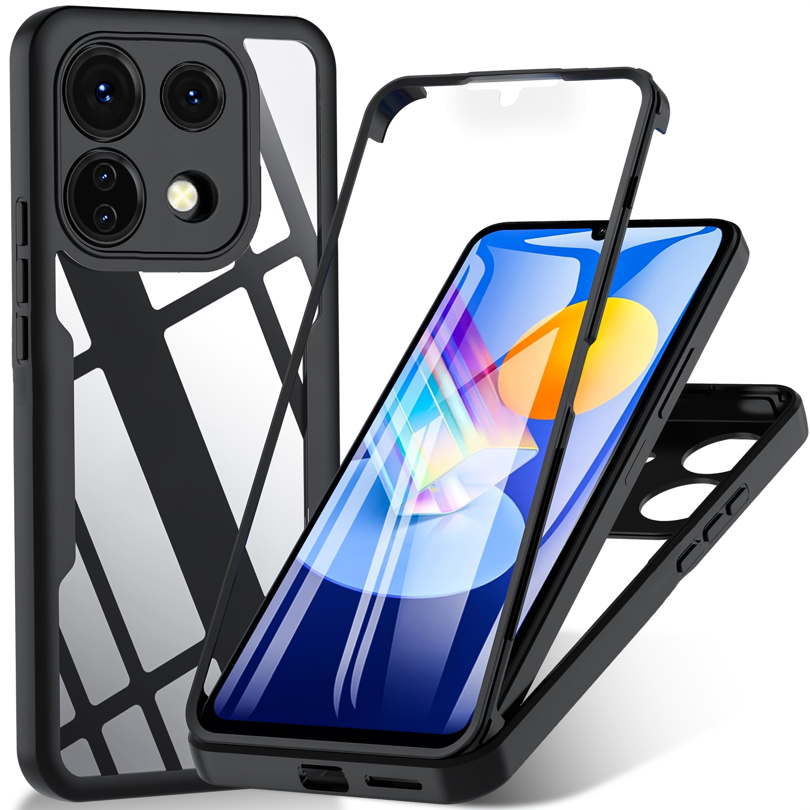 Phone Case - 360 Full Protection Phone Case For Xiaomi Redmi Note 13 Pro Plus 4g 5g Redmi 13 With Built-in Screen Protector, Transparent Back Cover, Non-yellowing