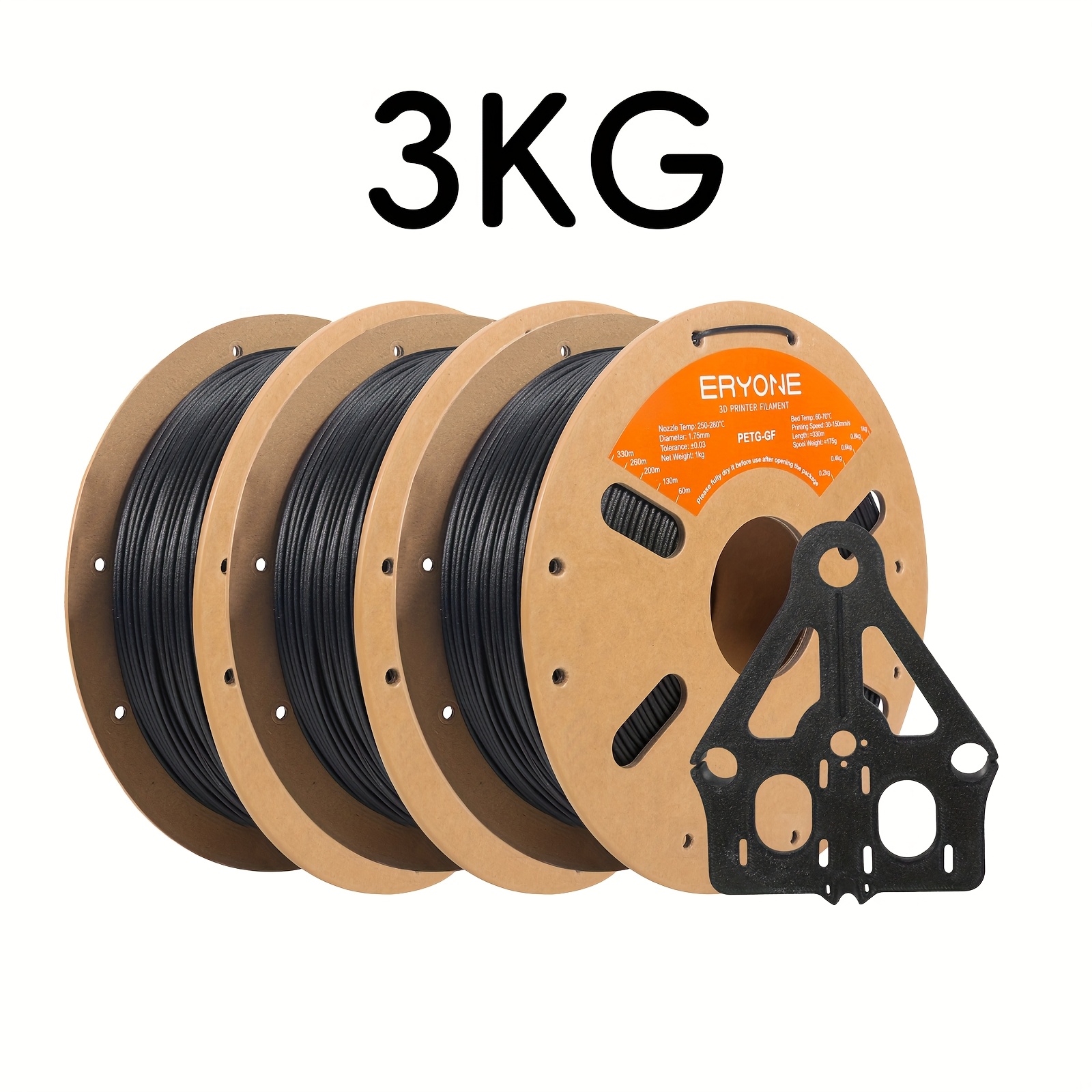 E-shop ERYONE 3kg PETG-GF Druckfilament für 3D-Drucker, 1.75mm +/-0.03mm
