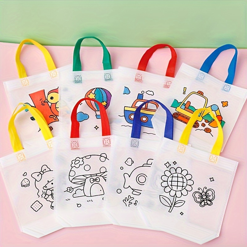 

20 Pcs Art Supply Kit: Includes 8 Handmade Painting Graffiti Bags & 12-color Painting Pens - Students' Thinking Skills, School Year Start Or Holiday Parties