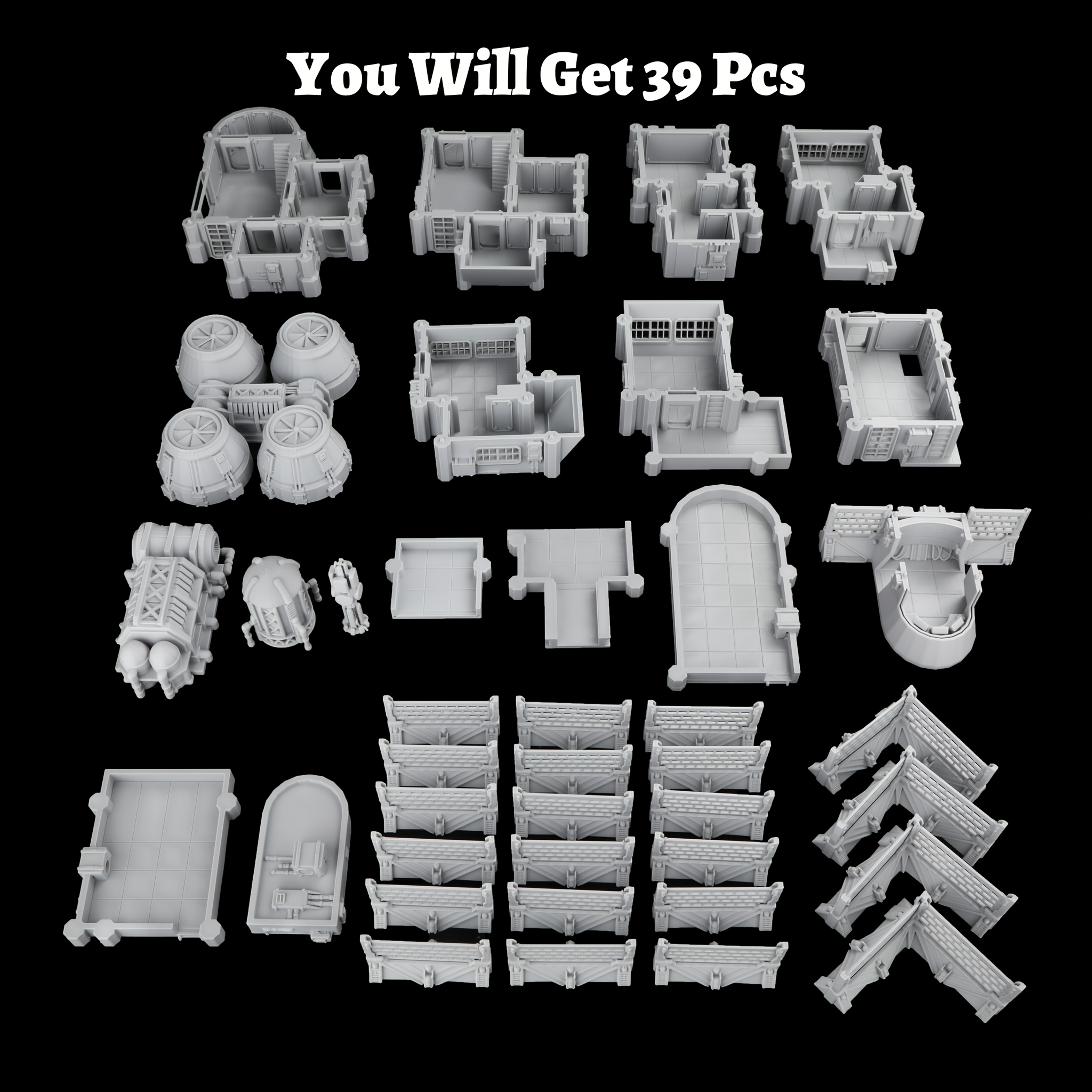 39pcs RPG Terrain Set Miniature Terrain Set