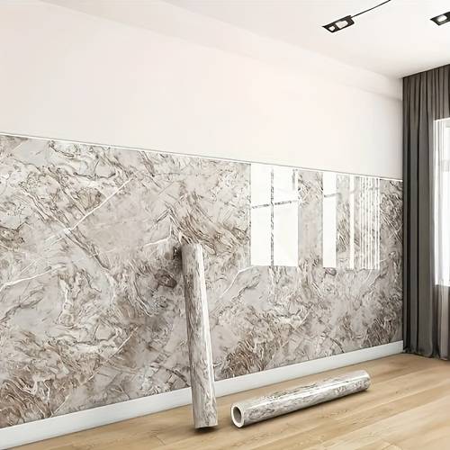 Modern Marble-Style Self- Shower Wall Sticker - Waterproof, Moisture-Resistant, , Ideal for Bathroom and Shower Room Decor, Bathroom Wall Stickers