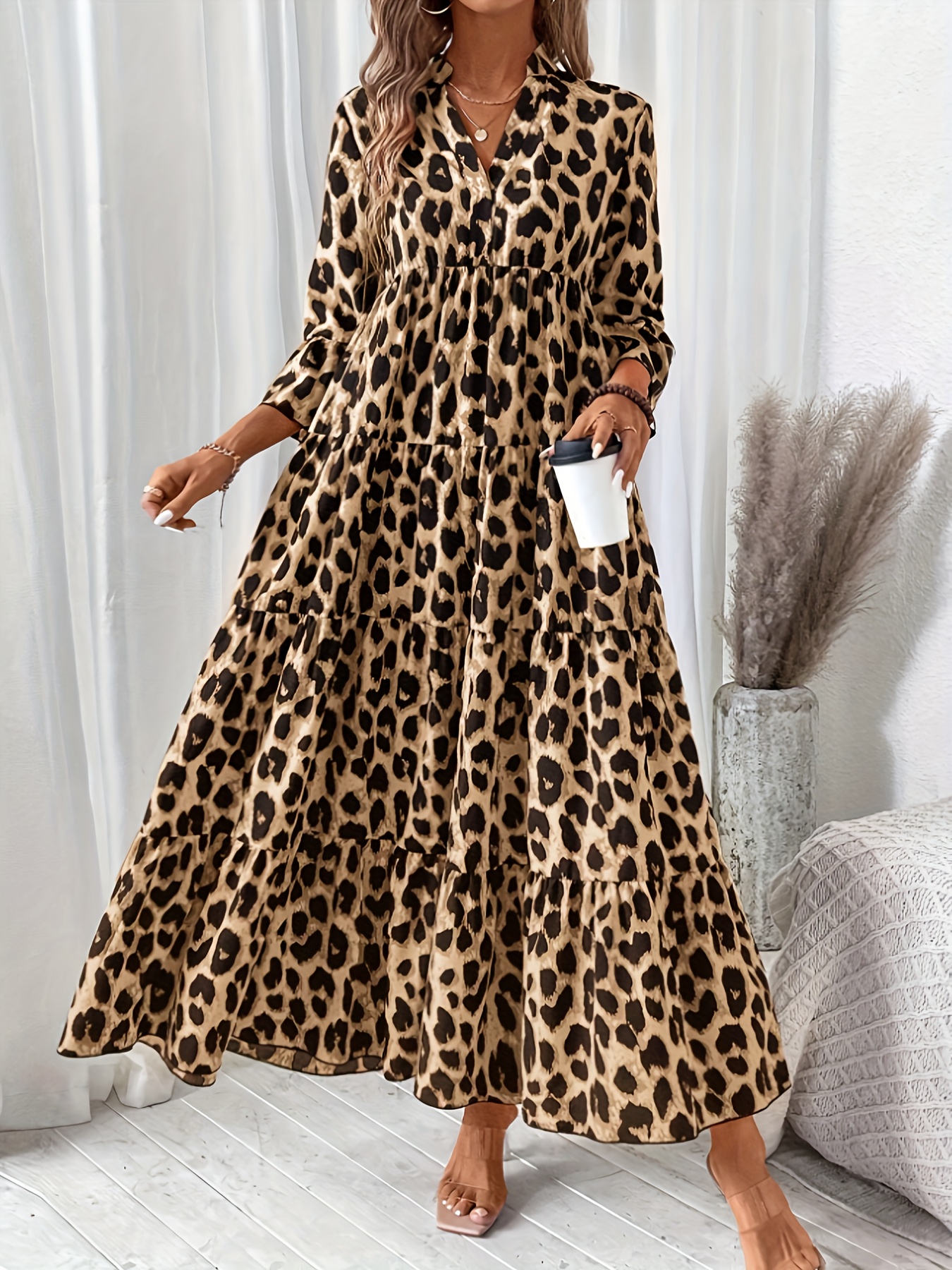 green emerald velvet dress Leopard Print Wrap Dress As Seen On Kyle Richards in The Real Housewives of Beverly Hills - Medium main image 0