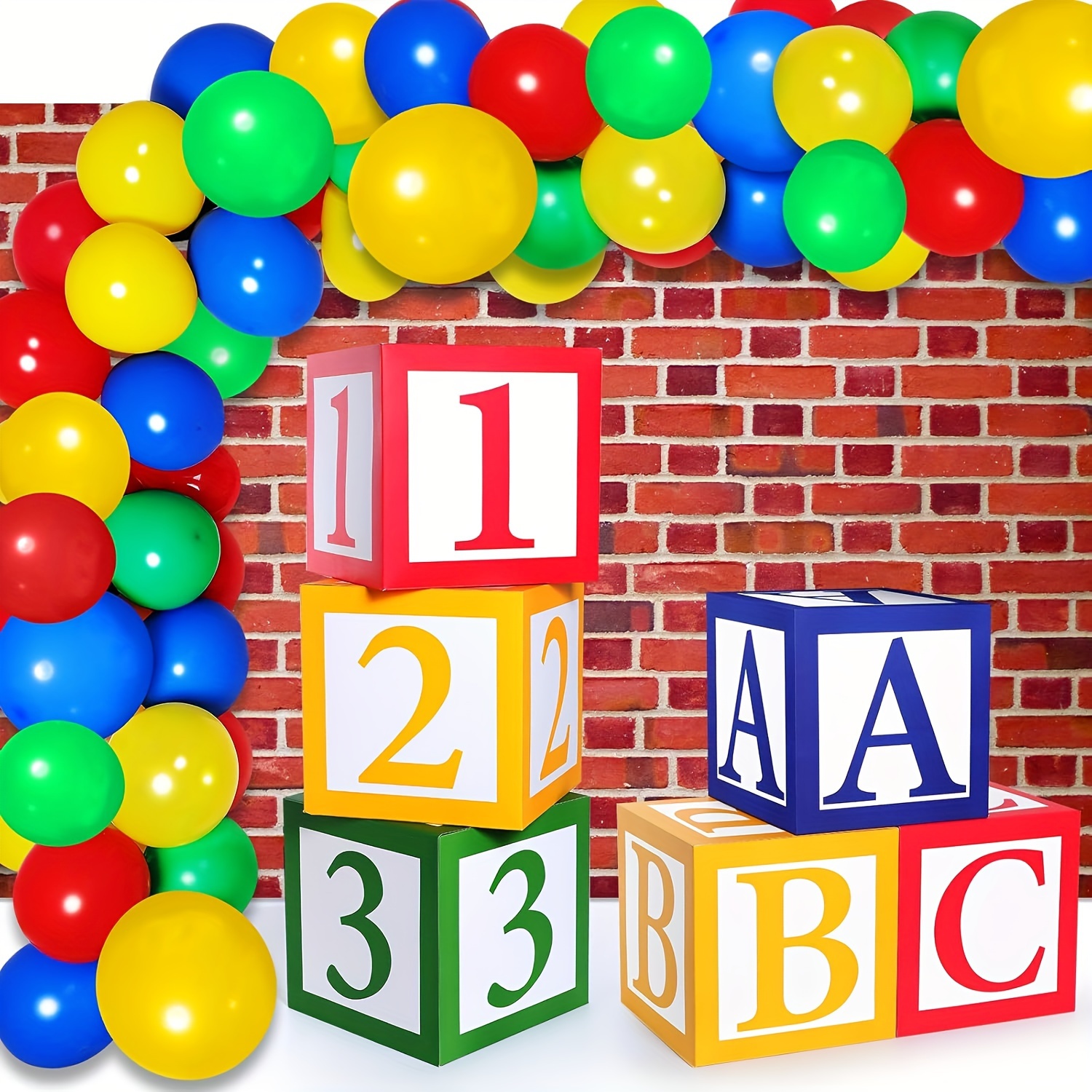 

6pcs Abc & 123 Box Set - For To School Decorations, , And Educational Events - To Inflate And , Reusable, And