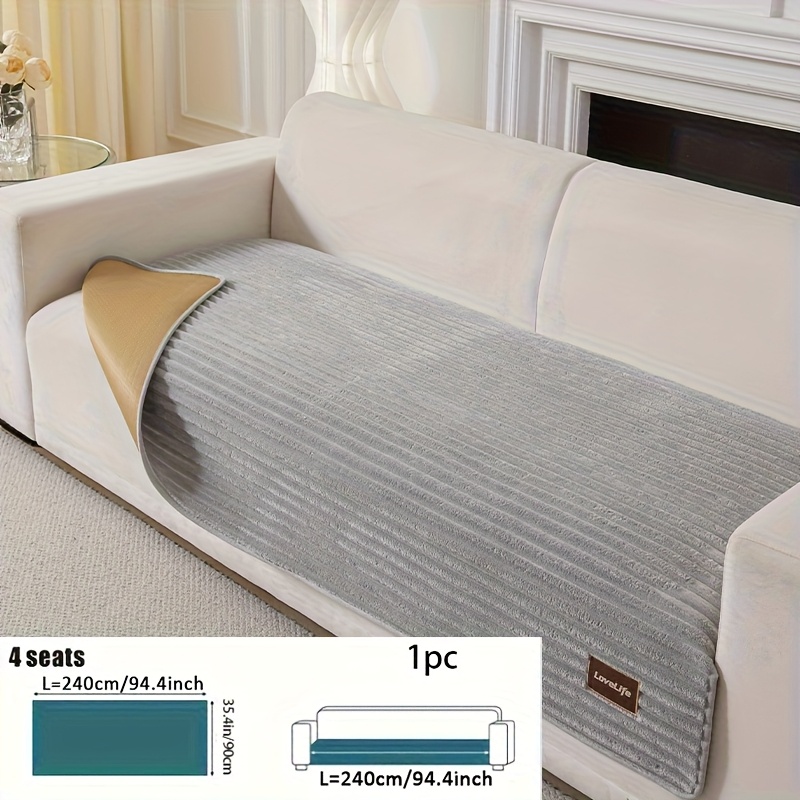 TEMU 1pc Classic High-grade Flannel Sofa Cushion, Autumn And Winter Warm And Soft Sofa Cushion, Anti-slip Machine Washable Sofa Cushion Living Room