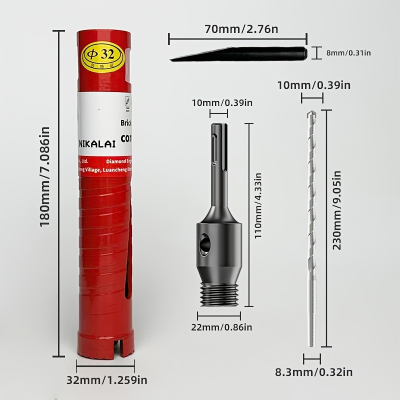 25/32/38/51/66/76/102 Heavy Duty Diamond Hole Saw Coring Water... product image 13