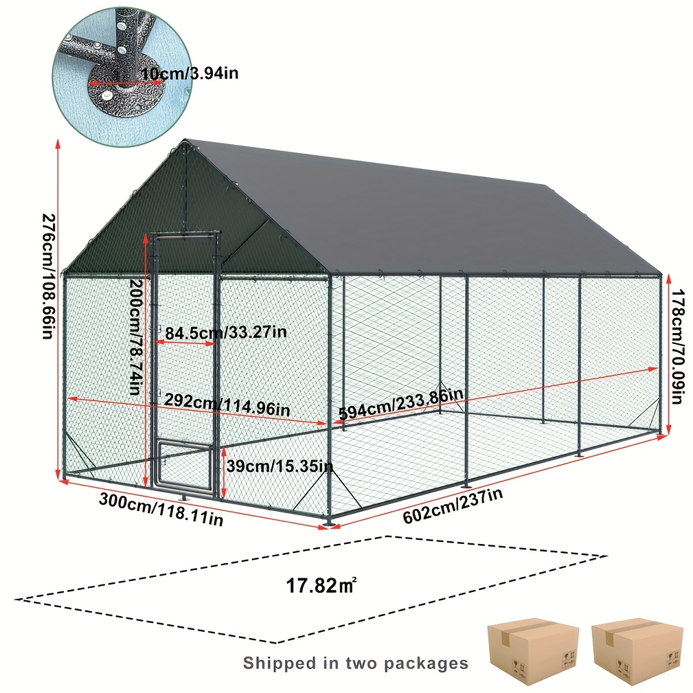 1pc 6m xxl large heavy duty metal walk in chicken coop chicken runs cage fencing pens case for rabbit goose ducks chickens thicken   Product details 5