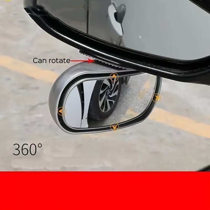 Auto drehbarer Toter-Winkel-Spiegel groß, Automotive verstellbarer konvexer  Weitwinkel-Rückspiegel, rechteckiger konvexer HD-Glas-Seitenspiegel für  große Fahrzeuge (2er-Pack, Schwarz) : : Auto & Motorrad