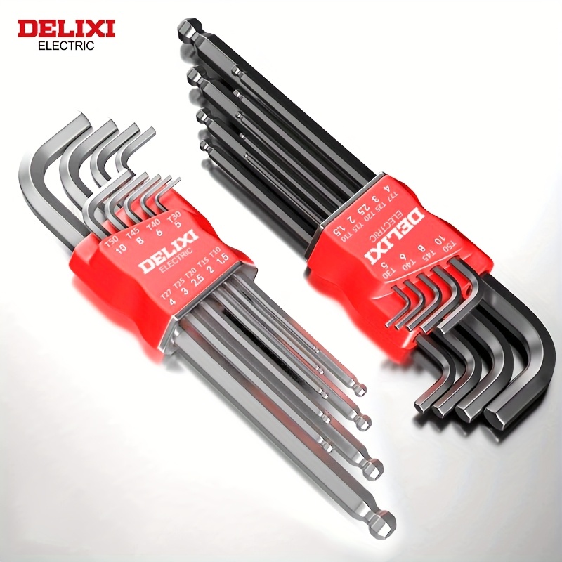 extra long arm hex wrench set with ball torx ends   durable metal for bike repair and diy projects hex socket set    
