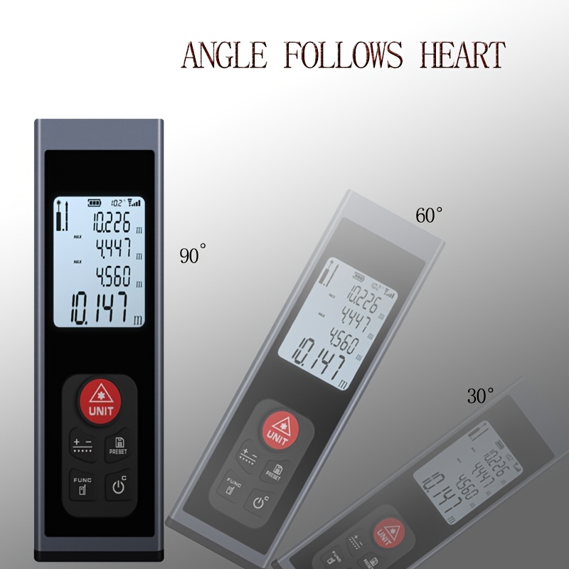 laser   rangefinder measuring tape laser subway rangefinder aluminum alloy shell usb charging supports pythagorean mode some distances have angle function laser distance 131ft 196ft 262ft 328ft Product details 5