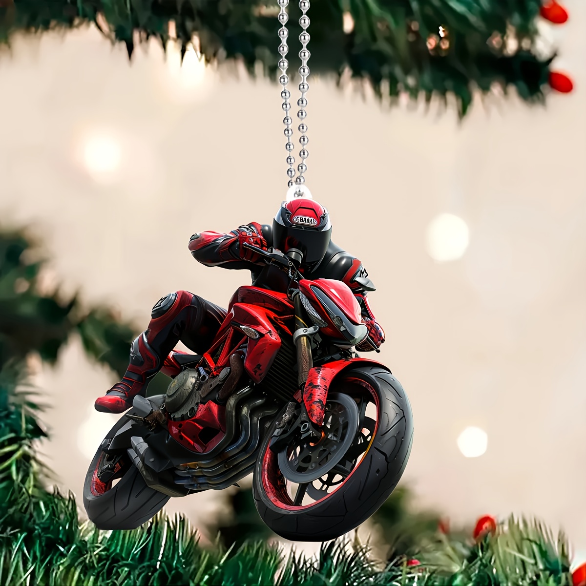 

Motorcycle Ornament, 2d Acrylic Hanging Decoration, Vehicle Accessory, Keychain Gift For Relatives And Friends