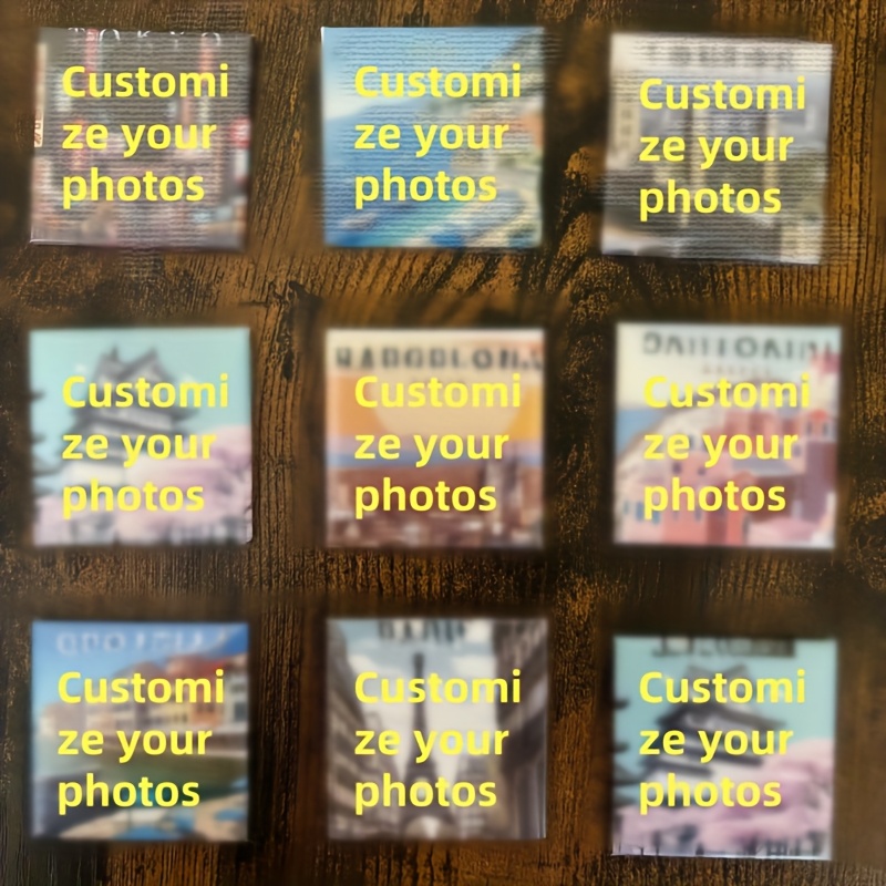 E-shop 9 Stk./1 Satz Kühlschrankmagnete mit individuellem Logo/Text/Muster/Foto, 5x5 cm - Stilvolle Acryl-Magnete für Kühlschrank, Auto und