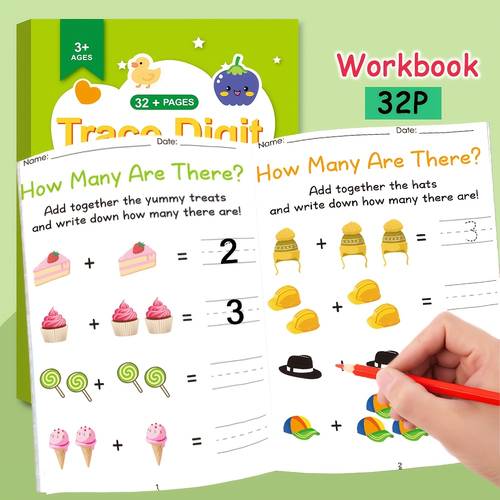 math workbook for learning workbook with number tracing addition subtraction worksheets early math skills back to school gift homeschool activities
