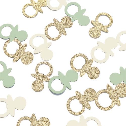 100pcs sage green confetti suitable for weddings showers gender reveal parties elegant sage green and golden scattered table decorations for boys girls birthday party supplies wedding confetti gift wrapping decor