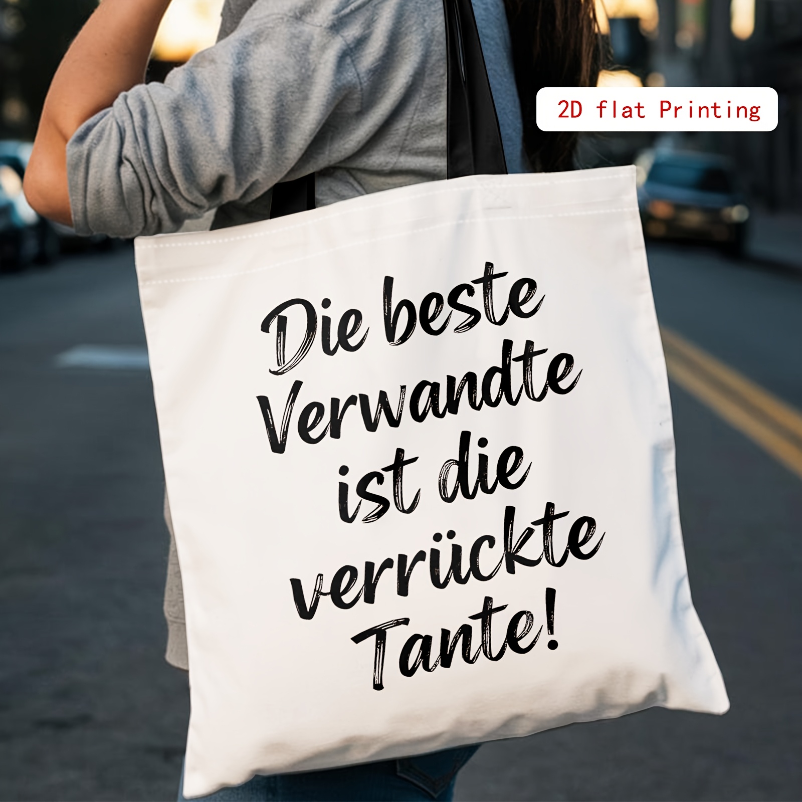 Image of Valentine's Day Gift, 2d Printed Tote Bag, Aunt, Reusable Shopping Bag, Shoulder Bag And Tote Bag, For Teenager