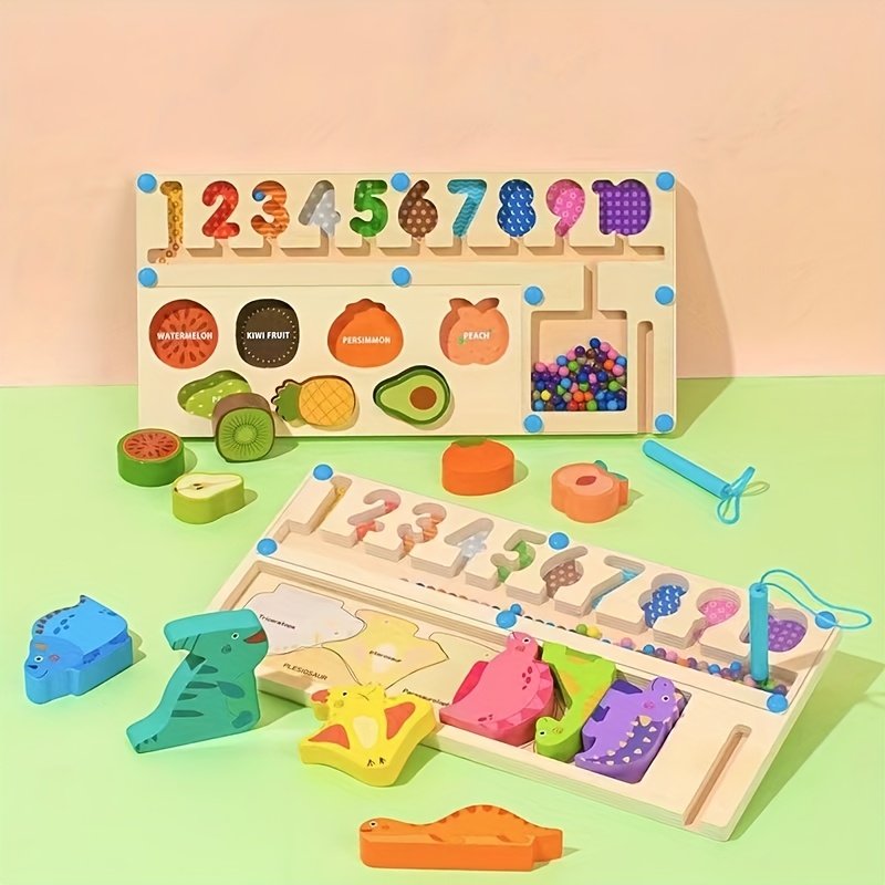 Magnetic Pen Rolling Ball Game Shape Number Matching Building Blocks