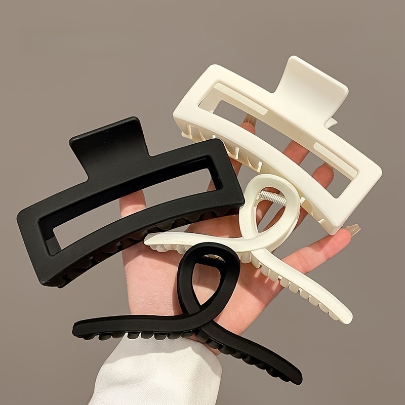 TEMU 4 Shark Clips + Square Claw Clip Frosted Hair Clip Shark Clip Hair Additions
