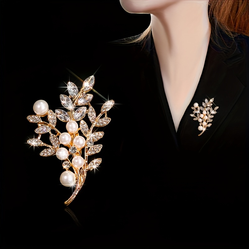 E-shop Modische und trendige neue strahlende Strass-Blatt-Bouquet-Brosche