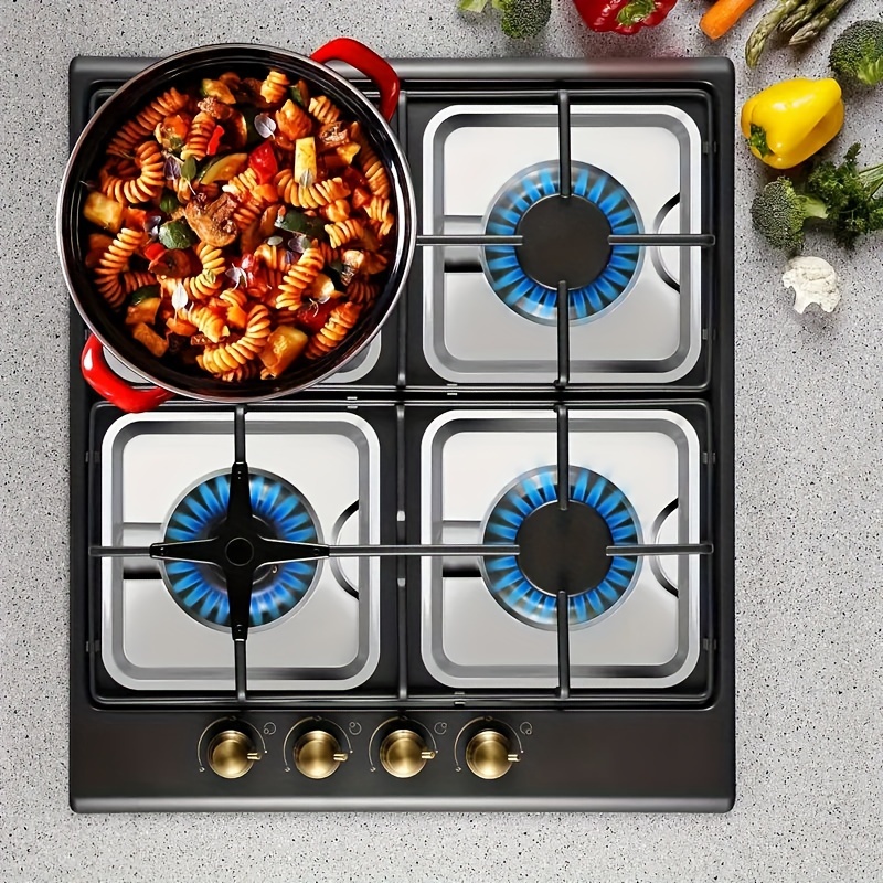 4pcs stainless   gas stove drip pans fits sgp 400 compatible with 786333 ap6011553 ps11744751 wp786333 models essential kitchen restaurant accessories for   cooking stove top protectors details 3