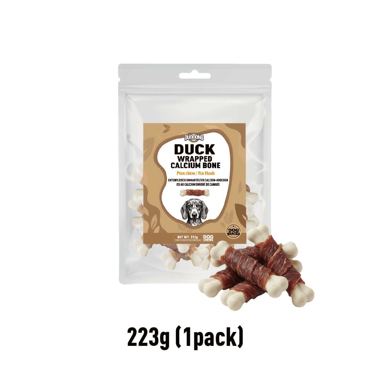 Image of Duck Wrapped Bone Dog Treats, Tear Stain & Dental Health Chews, Rich In Fatty , Easy To High Protein Snacks